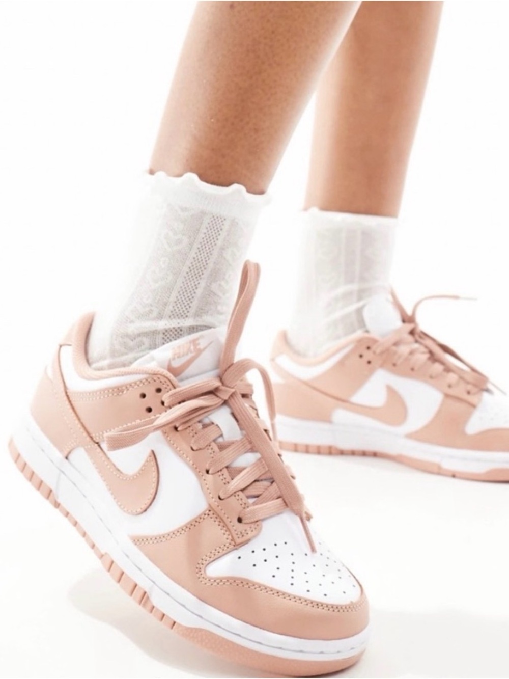 Nike Dunk Low in Rose Whisper Leather Shoes